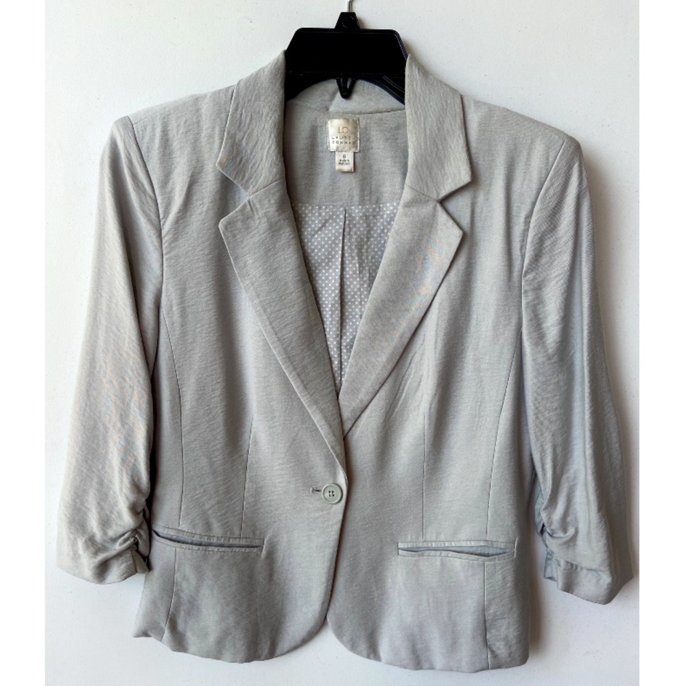 LC Lauren Conrad Light Gray Fitted Blazer